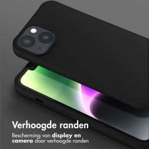 Selencia Siliconen hoesje met afneembaar koord iPhone 14 - Zwart