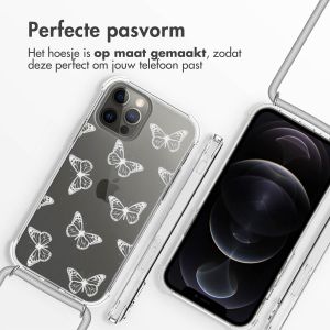 iMoshion Design hoesje met koord iPhone 12 (Pro) - Butterfly