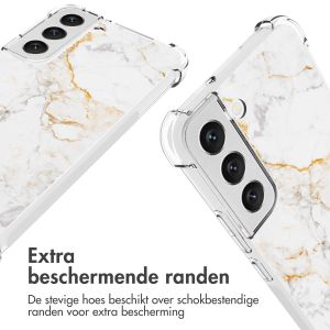 iMoshion Design hoesje met koord Samsung Galaxy S22 - White Marble