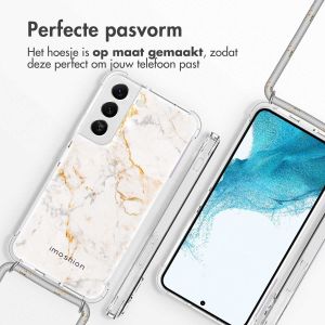 iMoshion Design hoesje met koord Samsung Galaxy S22 - White Marble