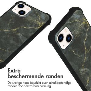 iMoshion Design hoesje met koord iPhone 14 - Black Marble