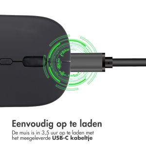 iMoshion Draadloze muis - Oplaadbare computermuis + 2.4G USB-A adapter - Zwart