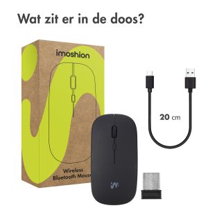 iMoshion Draadloze muis - Oplaadbare computermuis + 2.4G USB-A adapter - Zwart