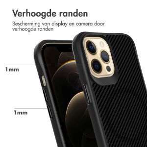 iMoshion Rugged Hybrid Carbon Case met MagSafe iPhone 12 Pro Max - Zwart