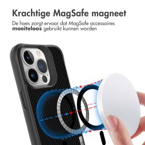 iMoshion Rugged Hybrid Carbon Case met MagSafe iPhone 13 Pro - Zwart