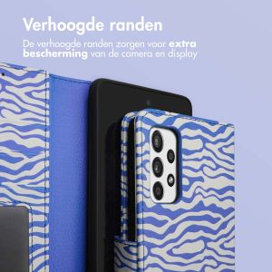 iMoshion Design Bookcase Samsung Galaxy A52(s) (5G/4G) - White Blue Stripes