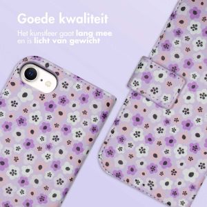 iMoshion Design Bookcase iPhone SE (2022 / 2020) / 8 / 7 / 6(s) - Purple Flowers