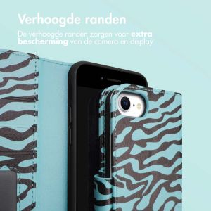 iMoshion Design Bookcase iPhone SE (2022 / 2020) / 8 / 7 / 6(s) - Black Blue Stripes