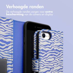 iMoshion Design Bookcase iPhone SE (2022 / 2020) / 8 / 7 / 6(s) - White Blue Stripes
