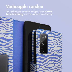 iMoshion Design Bookcase Samsung Galaxy S20 FE - White Blue Stripes