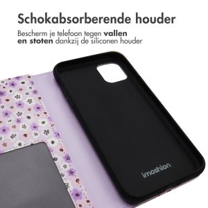 iMoshion Design Bookcase iPhone 11 - Purple Flowers