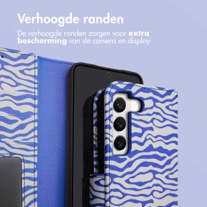 iMoshion Design Bookcase Samsung Galaxy S22 - White Blue Stripes