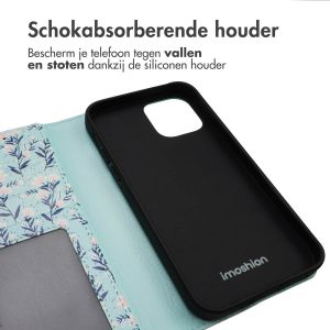 iMoshion Design Bookcase iPhone 12 (Pro) - Blue Flowers