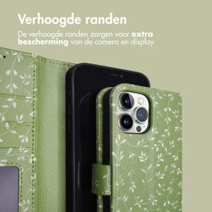 iMoshion Design Bookcase iPhone 12 (Pro) - Green Flowers