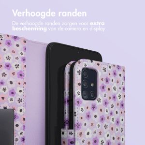 iMoshion Design Bookcase Samsung Galaxy A51 - Purple Flowers