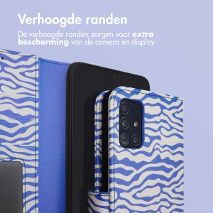 iMoshion Design Bookcase Samsung Galaxy A51 - White Blue Stripes