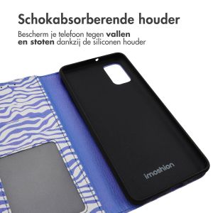 iMoshion Design Bookcase Samsung Galaxy A41 - White Blue Stripes