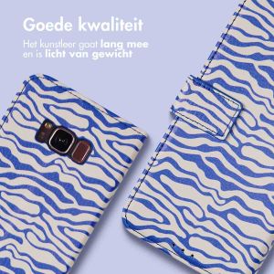 iMoshion Design Bookcase Samsung Galaxy S8 - White Blue Stripes