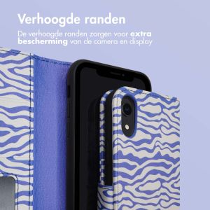 iMoshion Design Bookcase iPhone Xr - White Blue Stripes