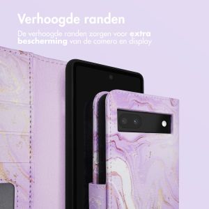 iMoshion Design Bookcase Google Pixel 6a - Purple Marble