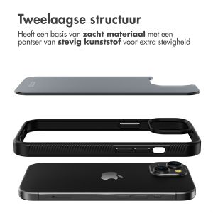 Accezz Rugged Frosted Backcover iPhone 15 - Zwart