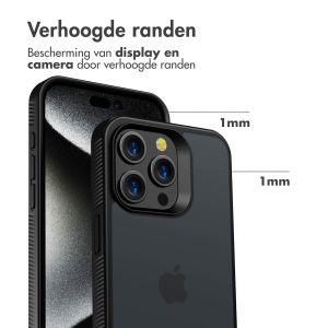 Accezz Rugged Frosted Backcover iPhone 15 Pro Max - Zwart
