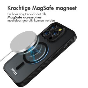Accezz Rugged Frosted Backcover met MagSafe iPhone 14 Pro - Zwart