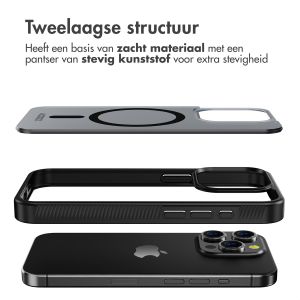 Accezz Rugged Frosted Backcover met MagSafe iPhone 15 Pro - Zwart