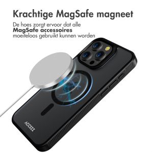 Accezz Rugged Frosted Backcover met MagSafe iPhone 15 Pro Max - Zwart