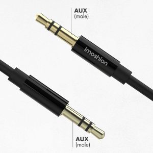 iMoshion AUX kabel - 3,5 mm / Jack audio kabel - Male to male - 1 meter - Zwart