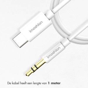 iMoshion AUX kabel - 3,5 mm / Jack audio naar USB-C kabel - Male to USB-C - 1 meter - Wit