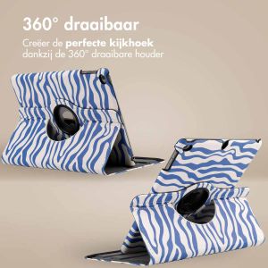 iMoshion 360° Draaibare Design Bookcase iPad 6 (2018) / iPad 5 (2017) / Air 2 (2014) / Air 1 (2013)- White Blue Stripes