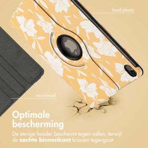 iMoshion 360° Draaibare Design Bookcase iPad Air 5 (2022) / Air 4 (2020) - Yellow Flowers