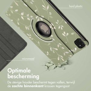 iMoshion 360° Draaibare Design Bookcase iPad Pro 11 (2018 - 2022) - Green Flowers