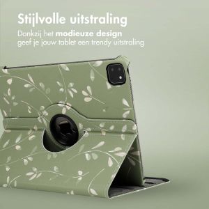 iMoshion 360° Draaibare Design Bookcase iPad Pro 12.9 (2018 / 2020 / 2021 / 2022) - Green Flowers