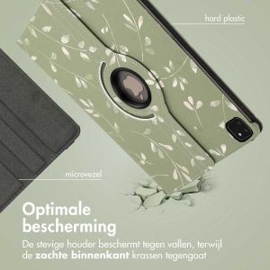 iMoshion 360° Draaibare Design Bookcase iPad Pro 12.9 (2018 / 2020 / 2021 / 2022) - Green Flowers