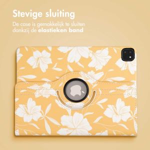 iMoshion 360° Draaibare Design Bookcase iPad Pro 12.9 (2018 / 2020 / 2021 / 2022) - Yellow Flowers