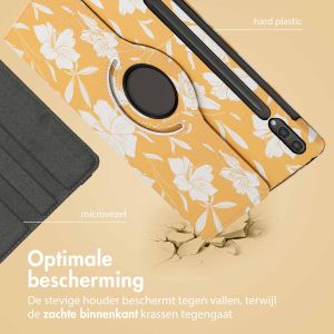 iMoshion 360° Draaibare Design Bookcase Samsung Galaxy Tab S9 Plus - Yellow Flowers