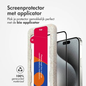 Accezz Gehard Glas Full Cover Screenprotector met applicator iPhone 15 - Transparant