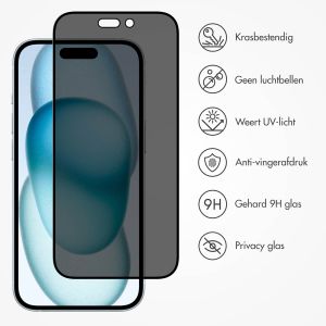 Accezz Gehard Glas Privacy Screenprotector iPhone 15 Plus