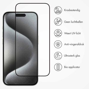 Accezz Triple Strong Full Cover Glas Screenprotector met applicator iPhone 15 Pro Max - Transparant