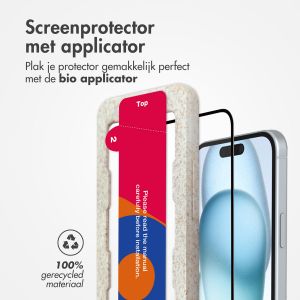 Accezz Triple Strong Full Cover Glas Screenprotector met applicator iPhone 15 Plus - Transparant