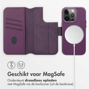 Accezz Leather Bookcase 2-in-1 met MagSafe iPhone 14 Pro - Heath Purple