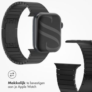 Selencia Stalen schakelband Apple Watch Series 1-9 / SE - 38/40/41 mm - Zwart