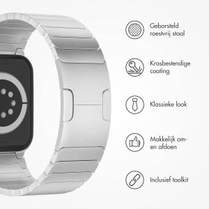 Selencia Stalen schakelband Apple Watch Series 1-9 / SE / Ultra (2) - 42/44/45/49 mm - Zilver