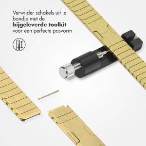 Selencia Stalen schakelband Apple Watch Series 1-9 / SE / Ultra (2) - 42/44/45/49 mm - Goud