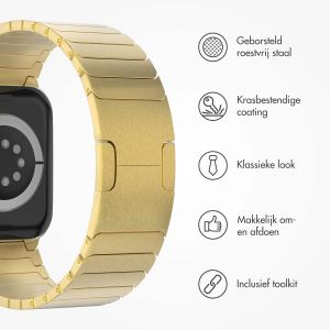 Selencia Stalen schakelband Apple Watch Series 1-9 / SE / Ultra (2) - 42/44/45/49 mm - Goud