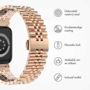 Selencia Jubilee stalen bandje Apple Watch Series 1-9 / SE - 38/40/41 mm - Rosé Goud