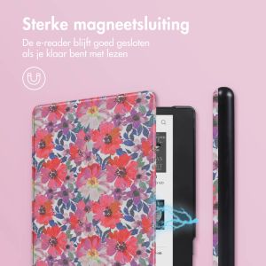 iMoshion Design Slim Hard Case Sleepcover met stand Kobo Elipsa 2E - Flower Watercolor