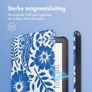 iMoshion Design Slim Hard Case Sleepcover Amazon Kindle (2022) 11th gen - Flower Tile